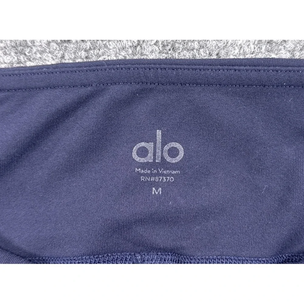 Alo Yoga Womens Medium Navy Blue Mesh Panel Keyhole Ankle Leggings